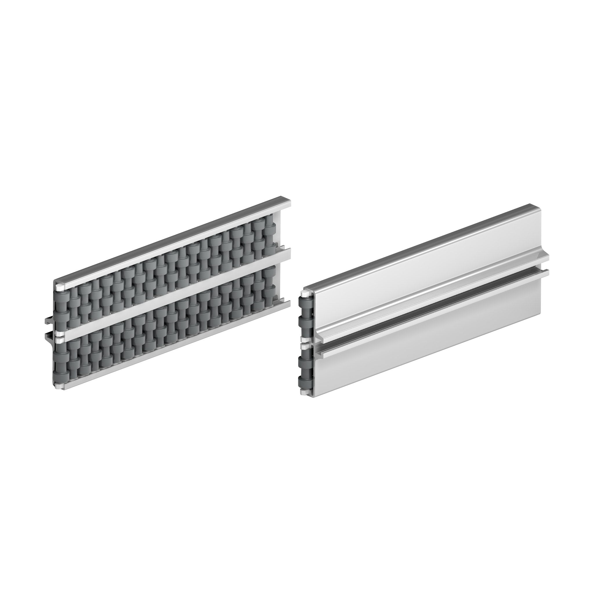 Tecom Roller Side Guide with Round Rollers (double type, 12mm pitch) — Part 1356