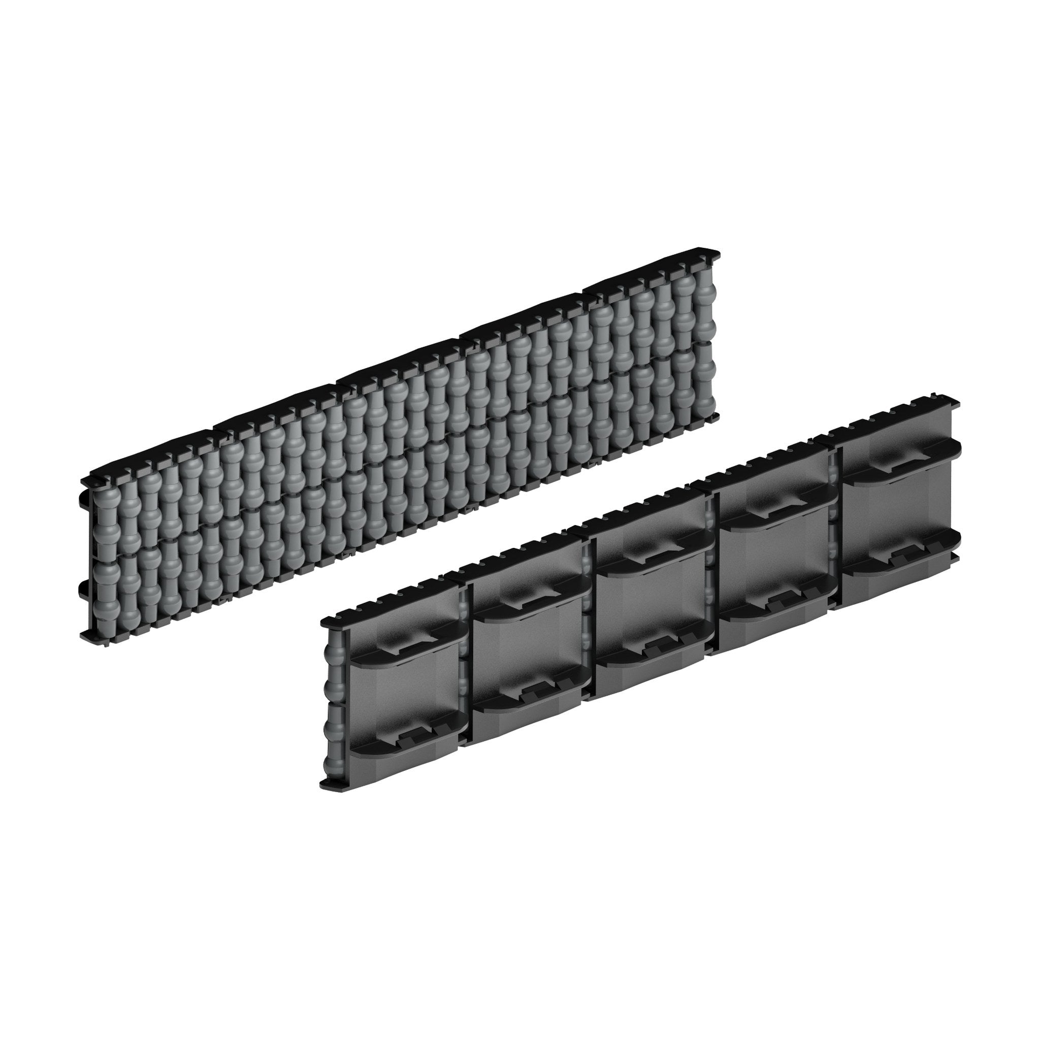 Tecom Roller Side Guide with Pearls (double type, 375mm modules) — Part 1423