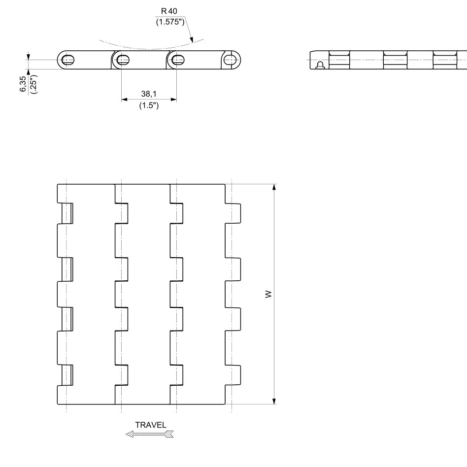 D2K UCC Series dimension drawing — Regina Conveyor Catalogue p295