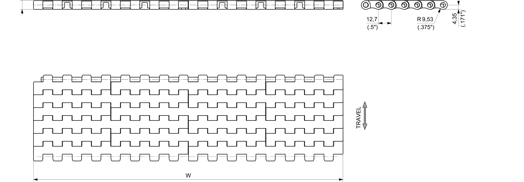 EF 300 Series dimension drawing — Regina Conveyor Catalogue p178