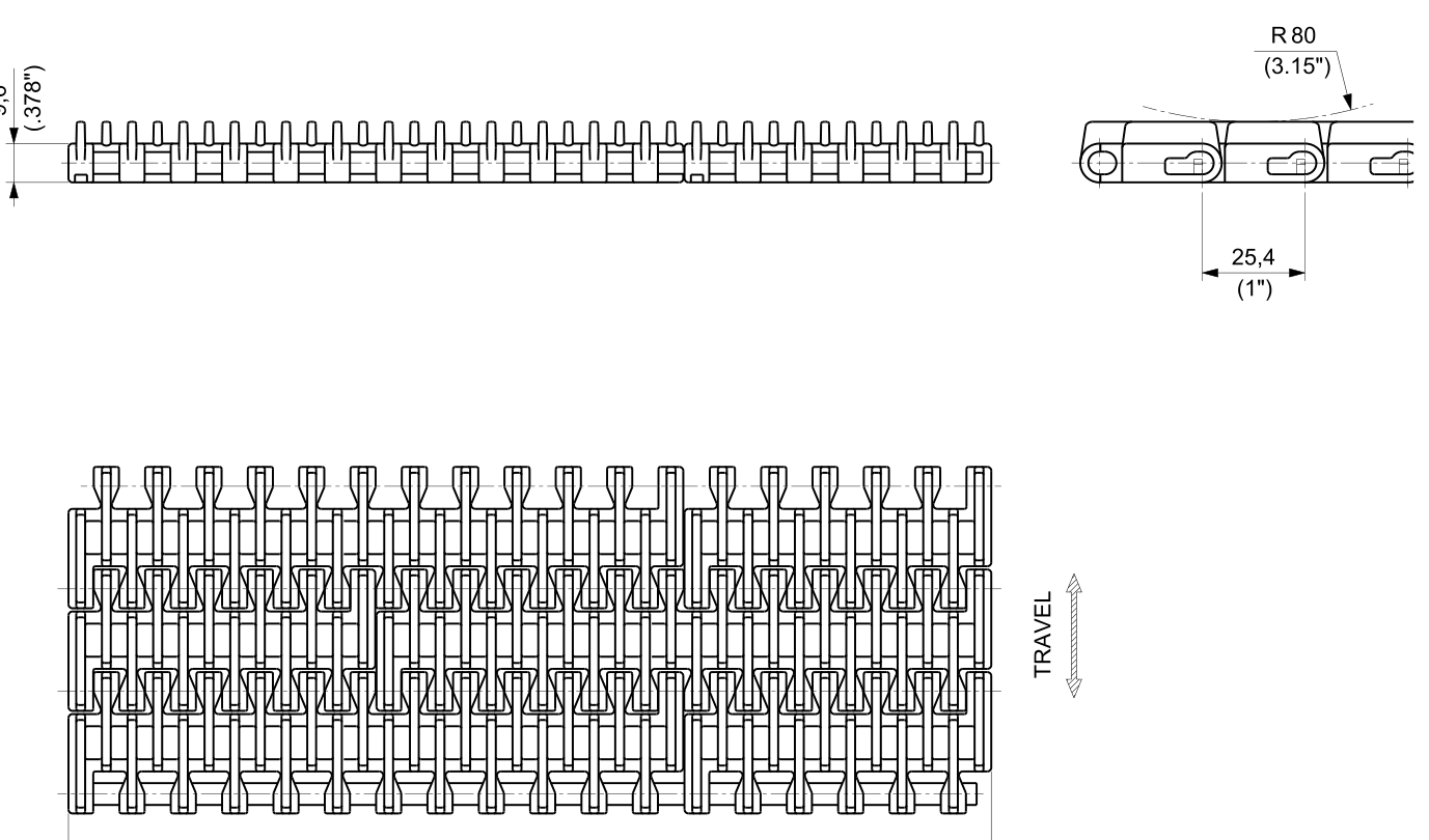 PP 1110 Series dimension drawing — Regina Conveyor Catalogue p213