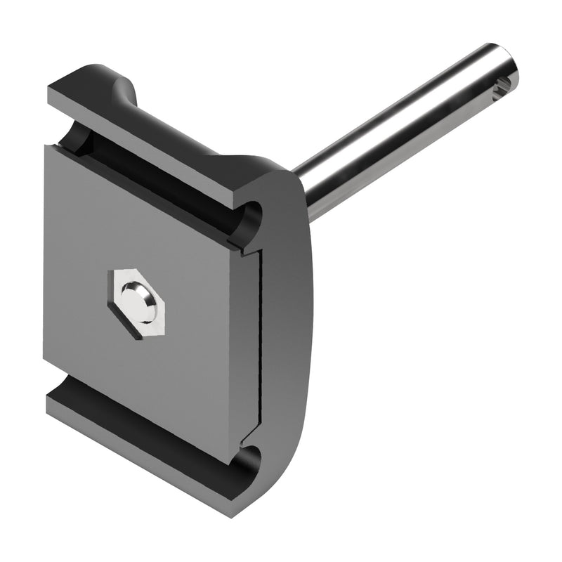 Tecom Guide Rail Clamp (for round rails) — Part 1229
