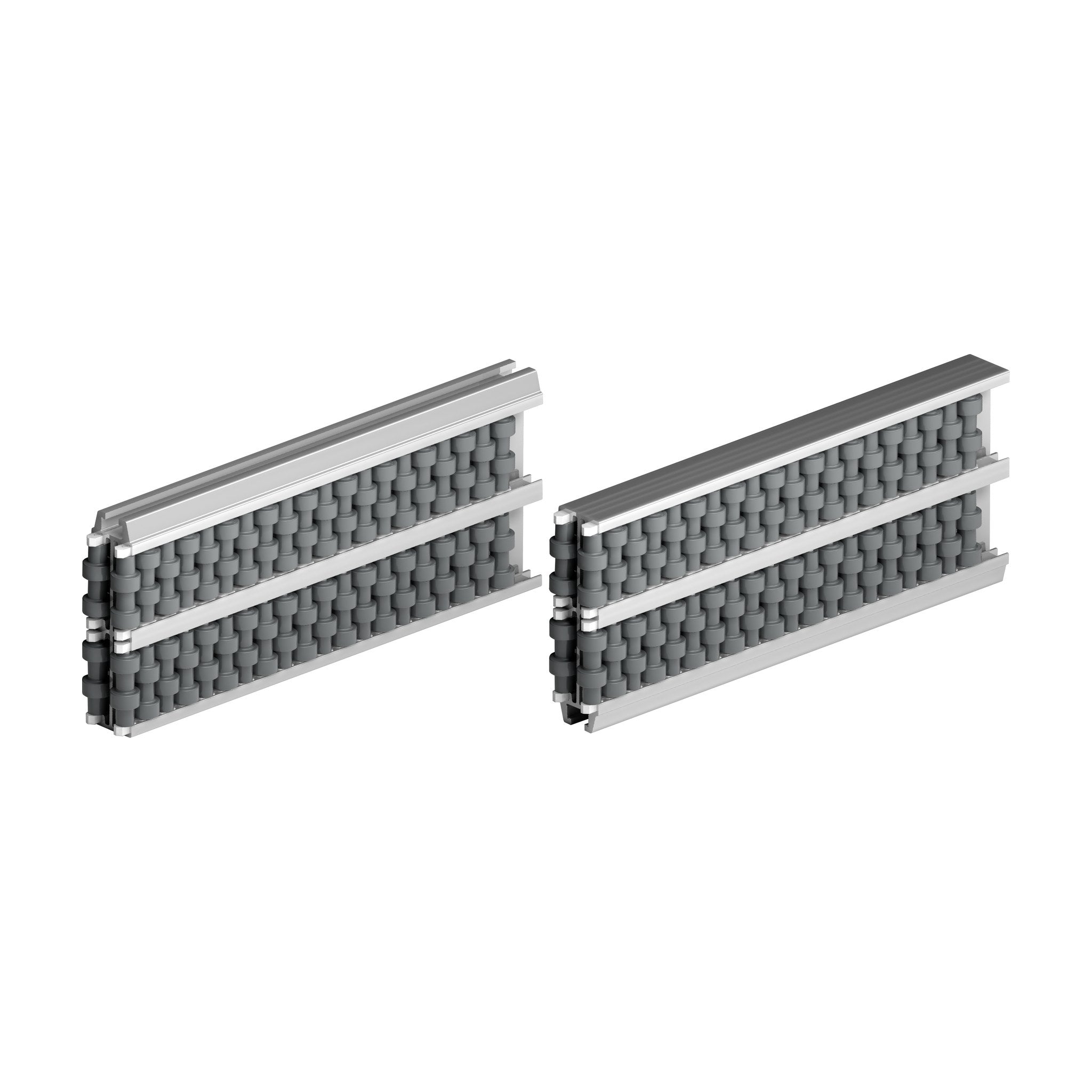 Tecom Roller Central Guide with Round Rollers (double type, 12mm pitch) — Part 1358