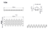 Nusaf 1536 perforated top modular belt — dimensioned drawing (15 mm pitch)