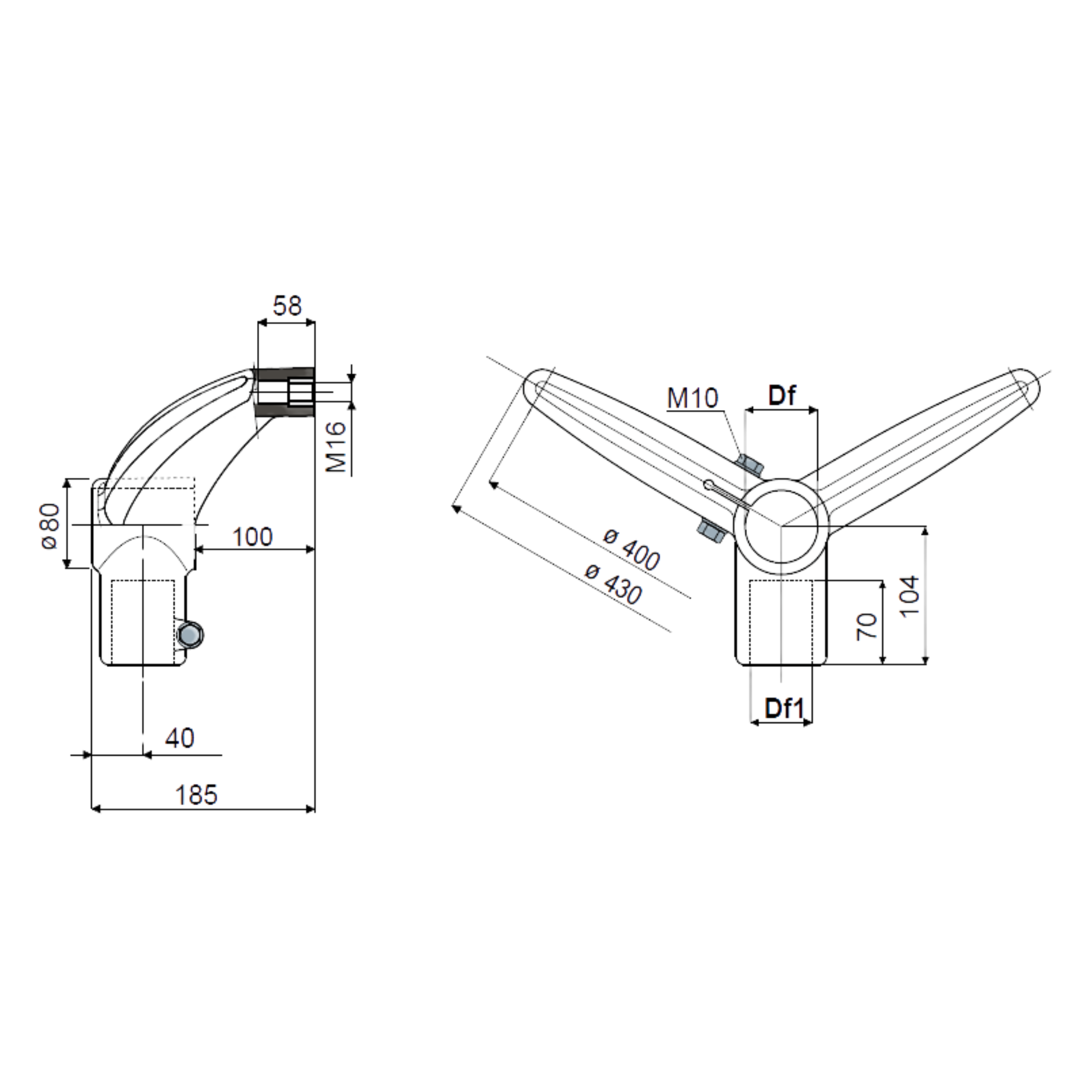 Support Base Bipod 120° Part  201