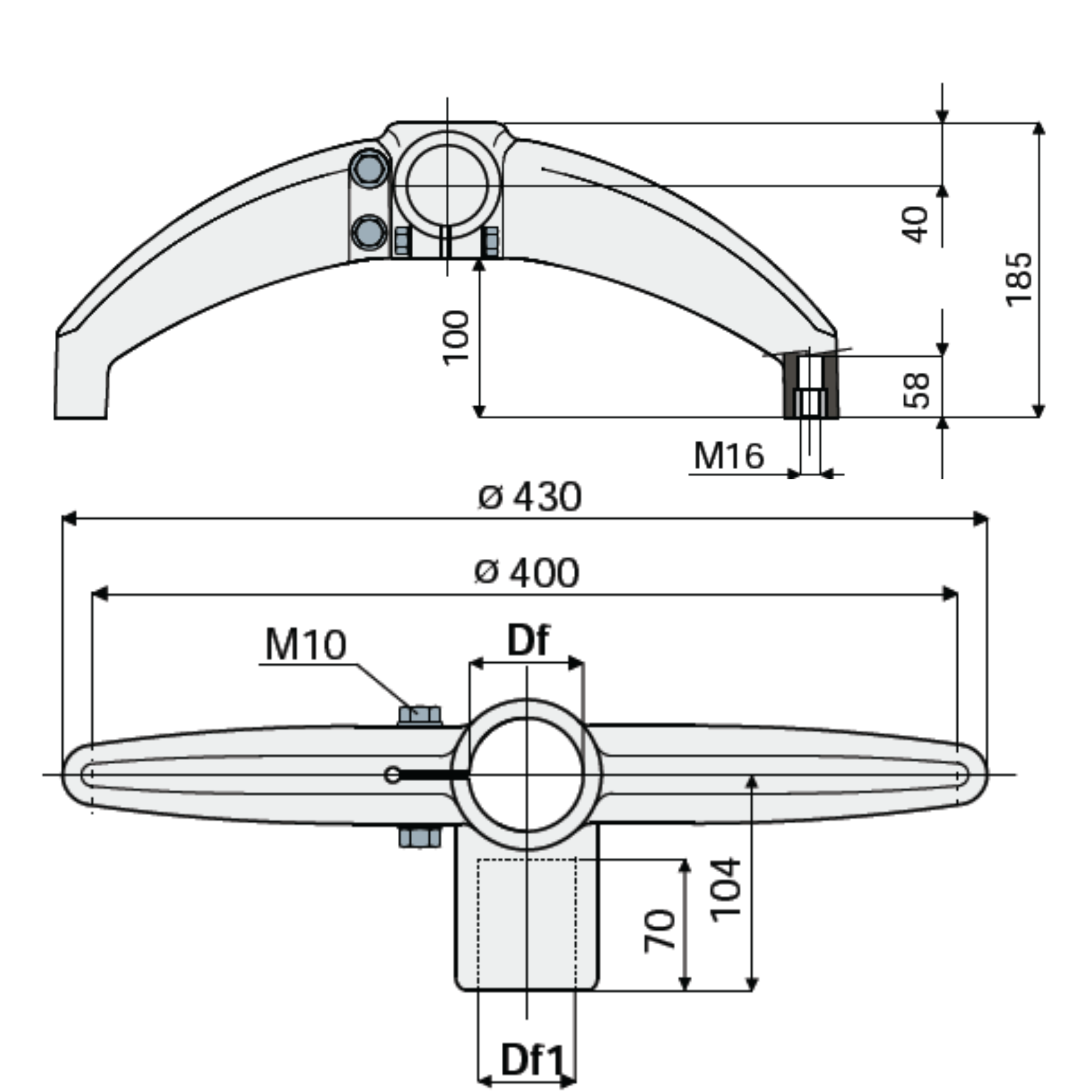 Support Base Bipod at 180° Part  202