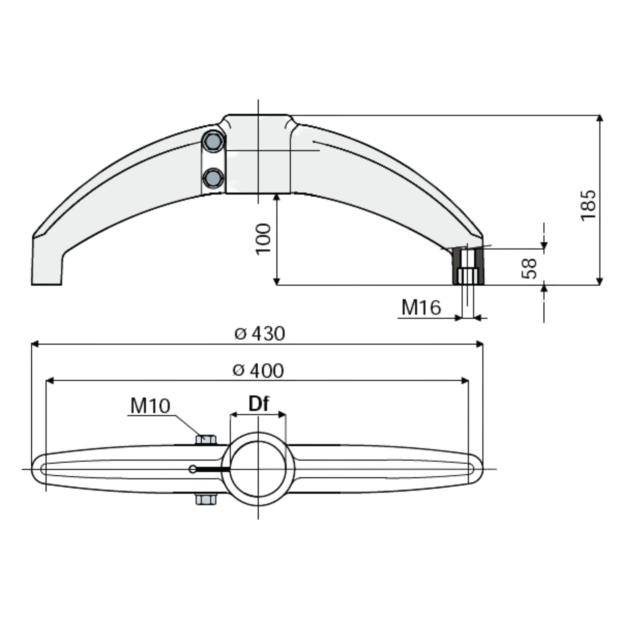 Support Base Bipod 180° Part  203