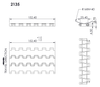 Nusaf 2135 solid top modular belt — dimensioned drawing (25.4 mm pitch)