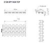 Nusaf 2138 nub top modular belt — dimensioned drawing (25.4 mm pitch)