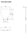 Nusaf 4700 Series side guide — dimensioned drawing (100 mm standard height)