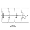 AR 880M RG Series dimension drawing (top view) — Regina Conveyor Catalogue