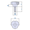 Thenar 3-Lobe Knob with Threaded Pin — Part THP30