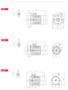 Chiaravalli CHT three-phase motors — B5 / B14 / B3 mounting drawings (catalogue p158)