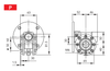 Chiaravalli CH03 worm gearbox — P execution dimension drawing