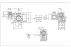 Chiaravalli CHM-CHM double worm gearbox — dimension drawing of the combined gears
