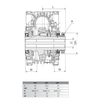 Chiaravalli CHML torque limiter — section drawing and dimensions L, DR, R, D, W for sizes 040, 050, 063