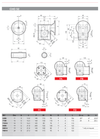 Chiaravalli CHO 52 bevel helical gear unit — dimension sheet (IEC input, output flanges FA-FD, hollow shaft)