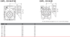 Chiaravalli CHPC/CH worm gearbox with pre-stage module — drawings and R1 / I2 dimensions per combination (catalogue p76)
