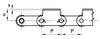 Chiaravalli CRT Transport Chain 1.1205 K1-02 (Solid Coupling Pins with Attachments) — dimension drawing (1 of 2)