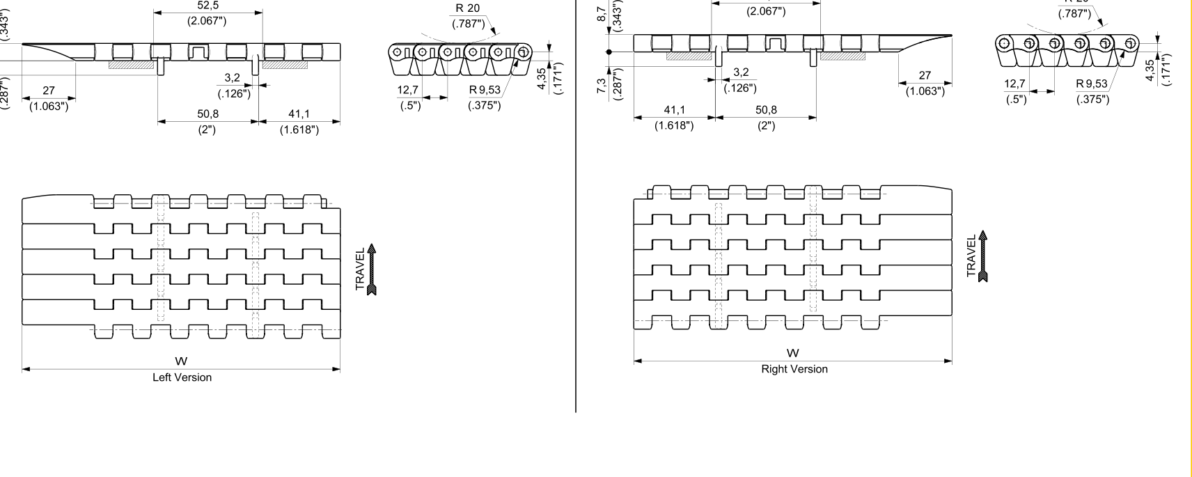 D2K 300G ATM Series dimension drawing — Regina Conveyor Catalogue p179
