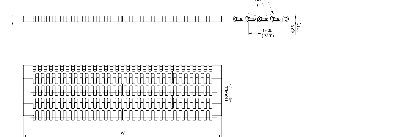 D2K 7200 Series dimension drawing — Regina Conveyor Catalogue p228