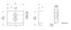 Regina Static Nose-over Bar dimension drawing (W 3in / 76.2 mm) — Regina Conveyor Catalogue p183