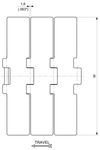 PHD 9157 Series dimension drawing (top view) — Regina Conveyor Catalogue p34