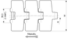 SS 881T Series dimension drawing (top view) — Regina Conveyor Catalogue p38