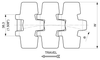 SS 982T Series dimension drawing (top view) — Regina Conveyor Catalogue p42
