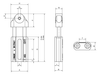 Chiaravalli CHT® Linear Tensioner CHT-AS — dimensioned drawing (letters as in the table)