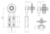 Chiaravalli CHT® Linear Tensioner CHT-ASR — dimensioned drawing (letters as in the table)