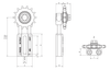 Chiaravalli CHT® Linear Chain Tensioner CHT-ASTN — dimensioned drawing (letters as in the table)