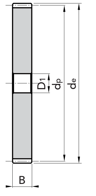 Chiaravalli Spur Gear M4 Without Hub — dimension drawing