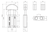 Chiaravalli CHT® Linear Chain Tensioner CHT-LP — dimensioned drawing (letters as in the table)