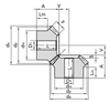 Chiaravalli Standard Bevel Gear M2 1:1 — dimension drawing
