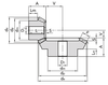 Chiaravalli Standard Bevel Gear M1.5 1:2 — dimension drawing