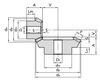 Chiaravalli Standard Bevel Gear M1.5 1:3 — dimension drawing