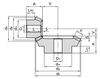 Chiaravalli Standard Bevel Gear M1.5 1:4 — dimension drawing