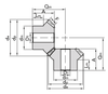 Chiaravalli Special Bevel Gear M4 1:1 — dimension drawing