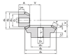 Chiaravalli Special Bevel Gear M2.5 1:2 — dimension drawing