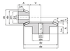 Chiaravalli Special Bevel Gear M4 1:2.5 — dimension drawing