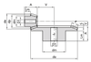 Chiaravalli Special Bevel Gear M3.5 1:3.5 — dimension drawing