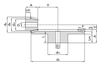 Chiaravalli Special Bevel Gear M3 1:4 — dimension drawing