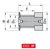 Chiaravalli Timing Pulley MXL 025 — Pilot Bore (0.080″ pitch) — EXEC. 0F dimension drawing