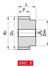 Chiaravalli Timing Pulley MXL 025 — Pilot Bore (0.080″ pitch) — EXEC. 2 dimension drawing