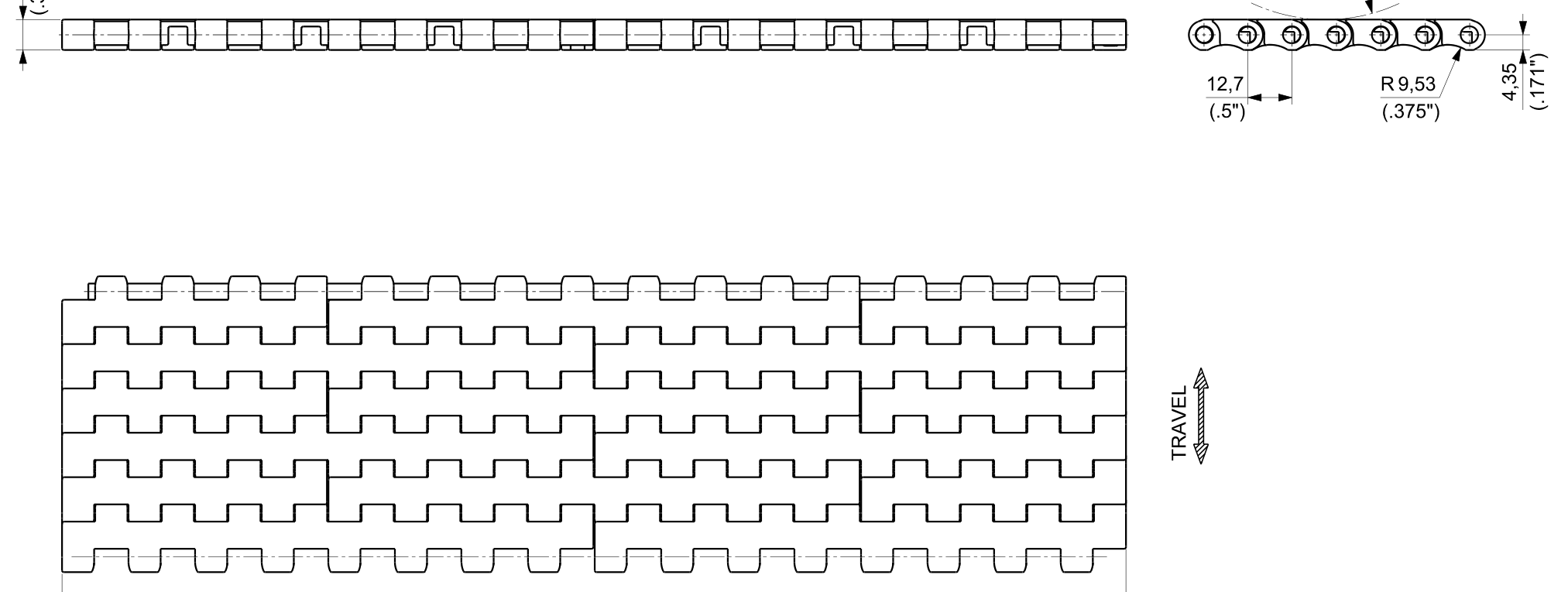 PP 300 Series dimension drawing — Regina Conveyor Catalogue p178