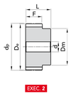 Chiaravalli Timing Pulley XL 037 — Pilot Bore, Aluminium (1/5″ pitch) — EXEC. 2 dimension drawing