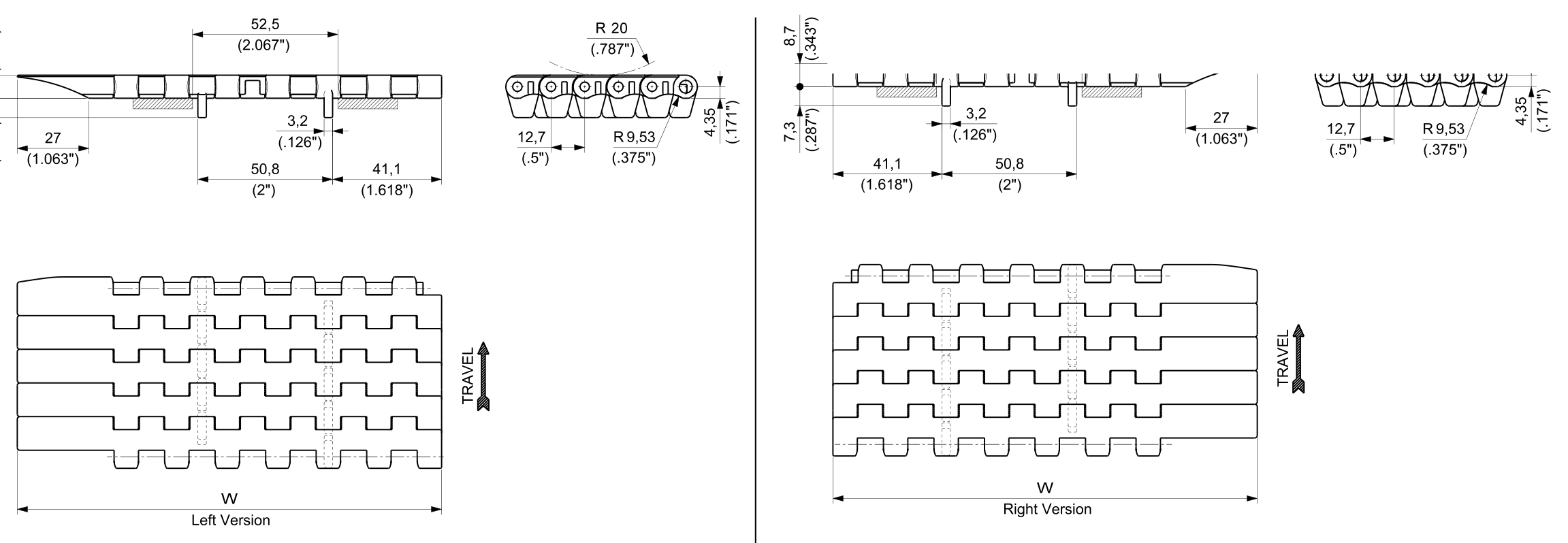 D2K 300G ATM Series dimension drawing — Regina Conveyor Catalogue p179
