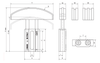 Chiaravalli CHT® Linear Belt Tensioner CHT-ASGA — dimensioned drawing (letters as in the table)