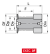 Chiaravalli HTD® Timing Pulley 3M-15 — Pilot Bore (3 mm pitch, 15 mm belt) — EXEC. 0F dimension drawing